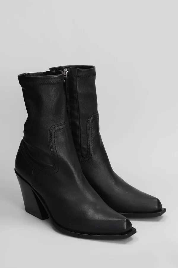 Fiction 101 Texan Ankle Boots In Black Leather - Image 2
