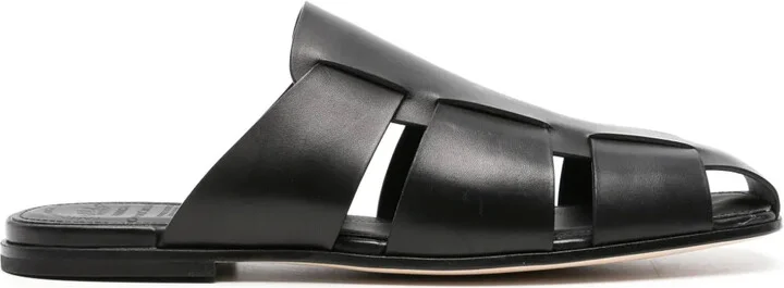 Fidel leather caged slides