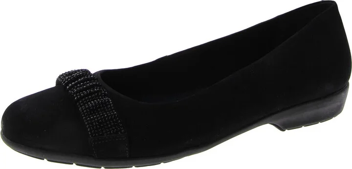 Fifi ll Womens Nubuck Slip On Ballet Flats