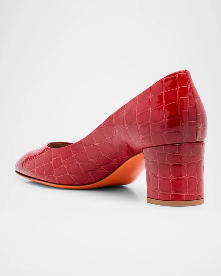 Fight Croc-Embossed Leather Pumps - Image 2