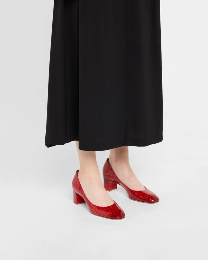 Fight Croc-Embossed Leather Pumps - Image 3