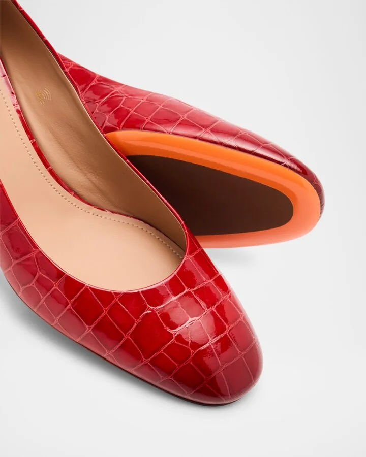Fight Croc-Embossed Leather Pumps - Image 4