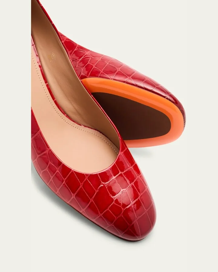 Fight Croc-Embossed Leather Pumps - Image 3