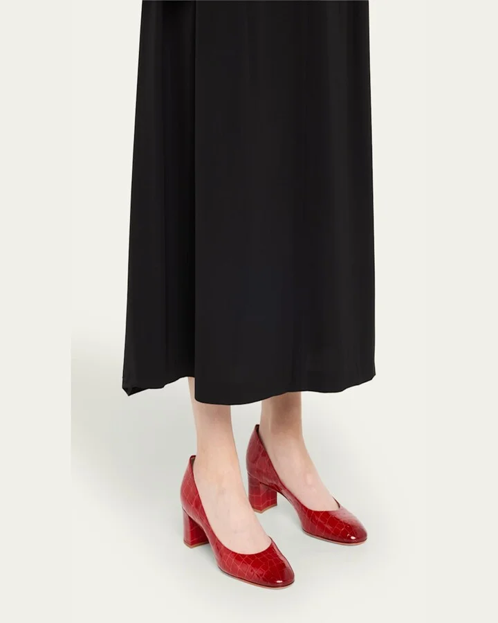 Fight Croc-Embossed Leather Pumps - Image 4