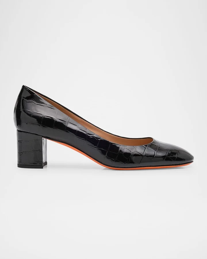 Fight Croc Leather Pumps