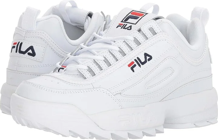 Fila Disruptor II Premium Fashion Sneaker Women's Shoes White/Fila Navy/Fila Red 1 : 10 B - Medium, Synthetic/Leather