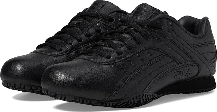 Fila Memory Elleray 5 Slip Resistant Women's Shoes Black/Black/Black : 12 C - Wide, Synthetic