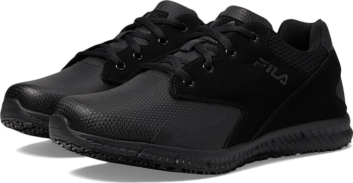 Fila Memory Layers Slip Resistant Men's Shoes Black/Black/Black : 7 D - Medium, Synthetic