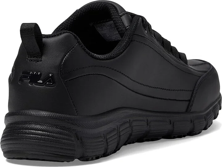 Fila Memory Radiance Slip Resistant Women's Shoes Black/Black/Black : 6 B - Medium, Leather - Image 4