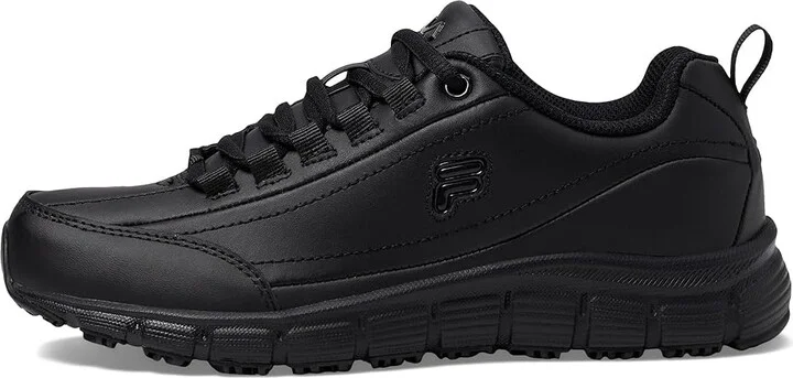 Fila Memory Radiance Slip Resistant Women's Shoes Black/Black/Black : 6 B - Medium, Leather - Image 6