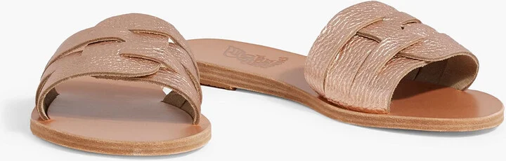 Filenada metallic pebbled-leather sandals - Image 2