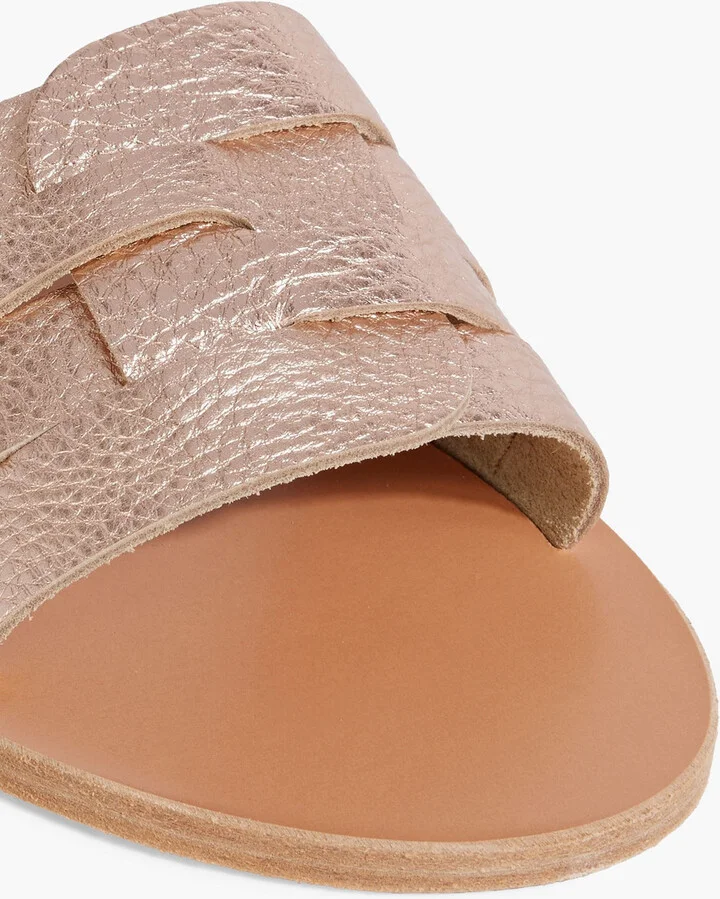 Filenada metallic pebbled-leather sandals - Image 4