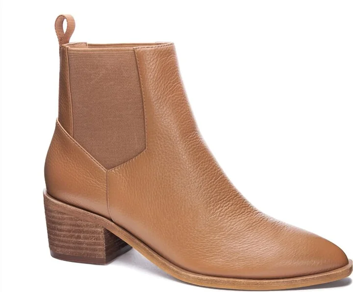 Filip Softy Leather Bootie In Camel