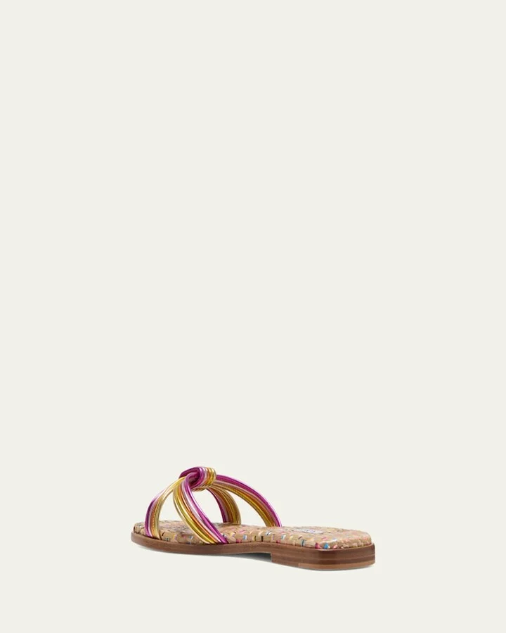 Film Strappy Multicolored Slide Sandals - Image 2