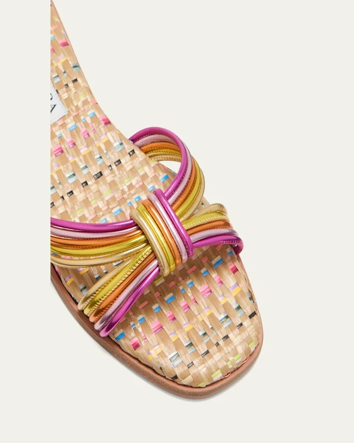 Film Strappy Multicolored Slide Sandals - Image 3