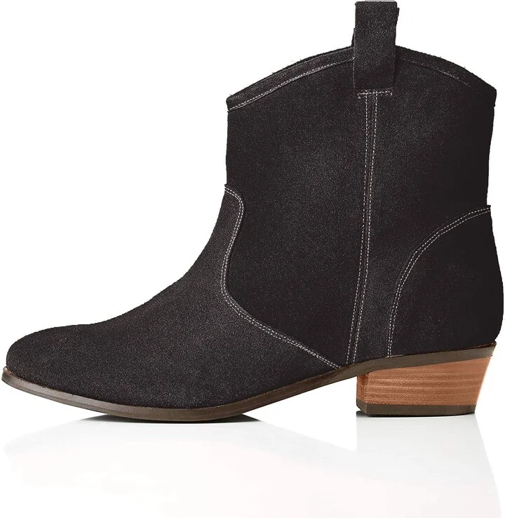 find. Women's Pull On Leather Casual Western Ankle Boots