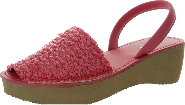 Fine Glass Weave Womens Woven Wedge Slingback Sandals