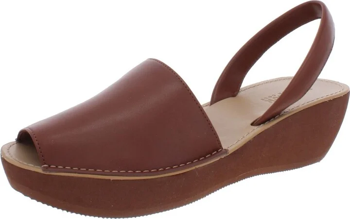 Fine Glass Womens Slip On Slingback Wedge Sandals
