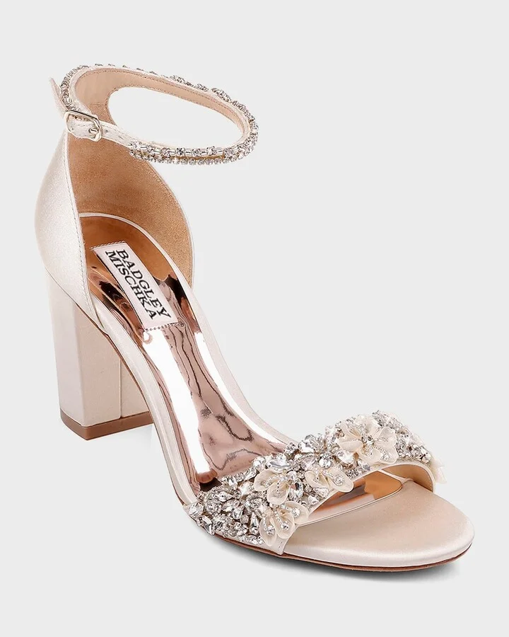Finesse Satin Pumps w/ Crystals