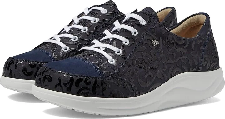 Finn Comfort Ikebukuro Women's Lace up casual Shoes Blue/Atlantic Arabesque/Patagonia : UK 4 (US Women's 6.5) Medium, Leather/Suede