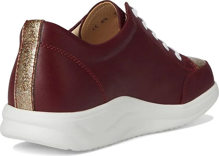 Finn Comfort Ikebukuro Women's Lace up casual Shoes Bordo/Oro Nubuk/Glitter : UK 7.5 (US Women's 10) Medium, Leather/Suede - Image 4