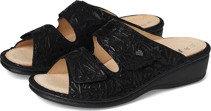Finn Comfort Jamaika-S Women's Slide Shoes Black Delizia : EU 37 (US Women's 6.5-7) Medium, Leather