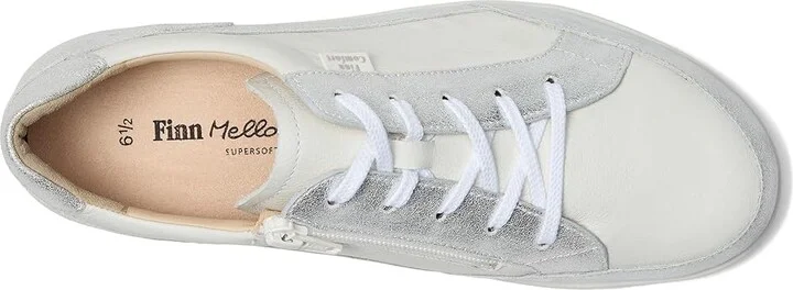 Finn Comfort Prato Women's Shoes Silver/White : UK 4.5 (US Women's 7) Medium, Leather - Image 2