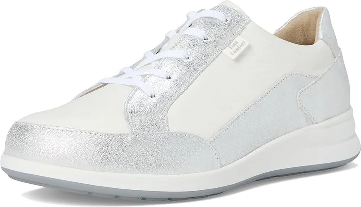 Finn Comfort Prato Women's Shoes Silver/White : UK 4.5 (US Women's 7) Medium, Leather - Image 5