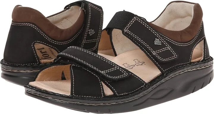 Finn Comfort Samara - 1560 Sandals Black/Havana Leather : EU 36 (US Women's 5-5.5) Medium