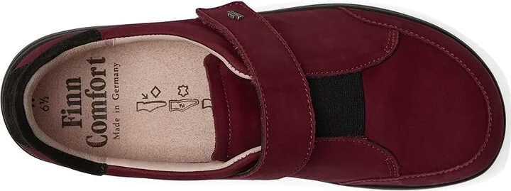 Finn Comfort Suzuka Women's Shoes Redwine/Schwarz Patagonia/Velour : UK 5.5 (US Women's 8) Medium, Leather - Image 2