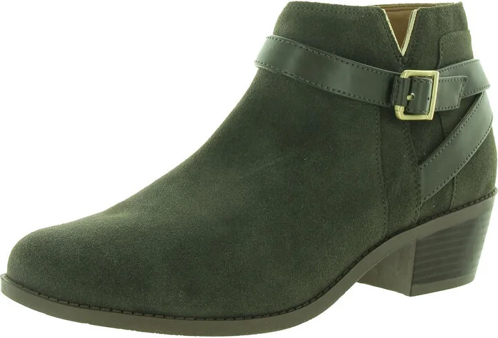 Finn Womens Zipper Block Heel Ankle Boots