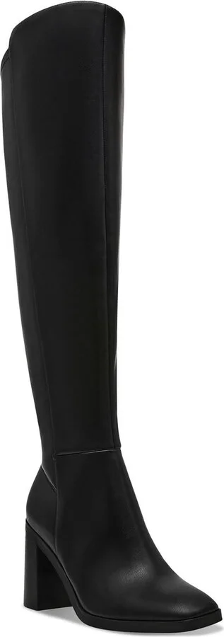 Finnegan Wide Calf Womens Covered Heel Faux Leather Over-The-Knee Boots