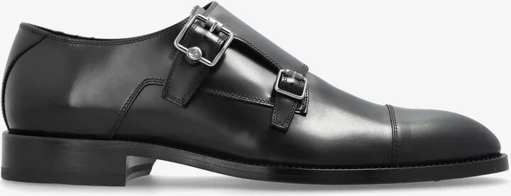 Finnion Leather Monk Strap Shoes