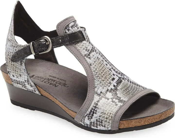 GREY COBRA PRINT LEATHER