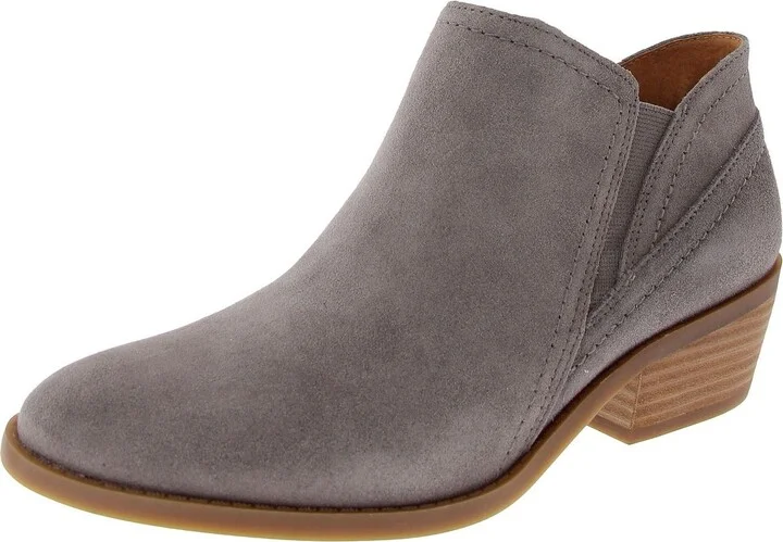 FIONAN Womens Leather Stacked Heel Chelsea Boots