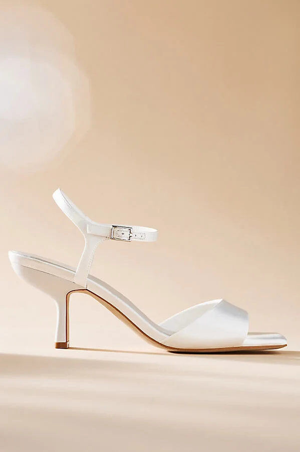 Fiora Satin Square-Toe Heels