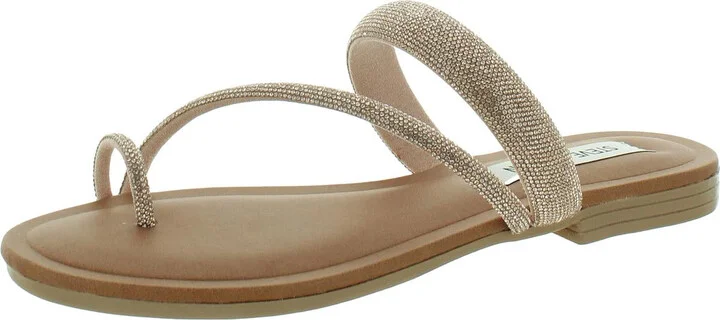 Fiorra Womens Open Toe Slip On Slide Sandals