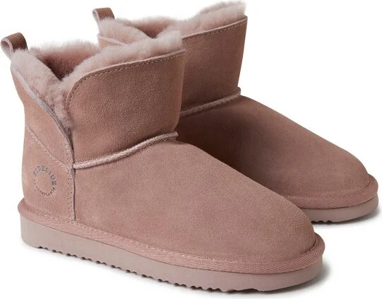 Fireside By Dearfoams Kid's Bunbury Genuine Shearling Boot - Dusty Pink Size - Image 2