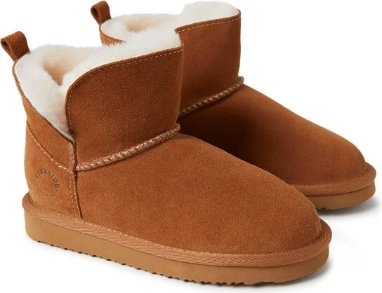 Fireside By Dearfoams Kid's Bunbury Genuine Shearling Boot - Dusty Pink Size - Image 4