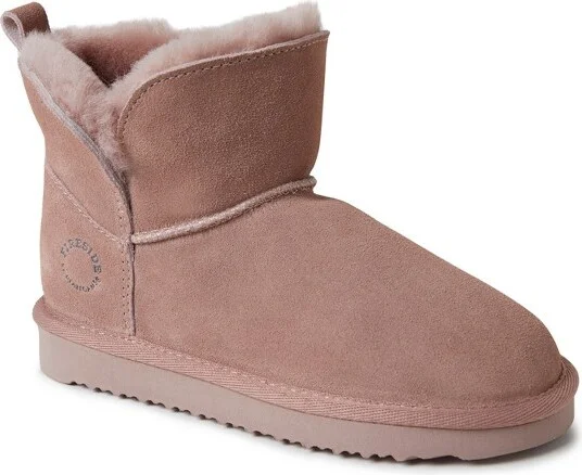 Fireside By Dearfoams Kid's Bunbury Genuine Shearling Boot - Dusty Pink Size