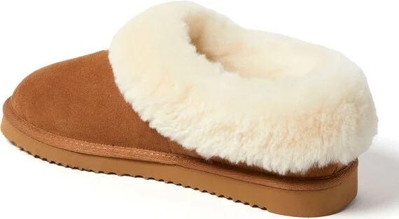 Fireside by Dearfoams Women's Adelaide Genuine Shearling Clog Slipper - Black Size - Image 3