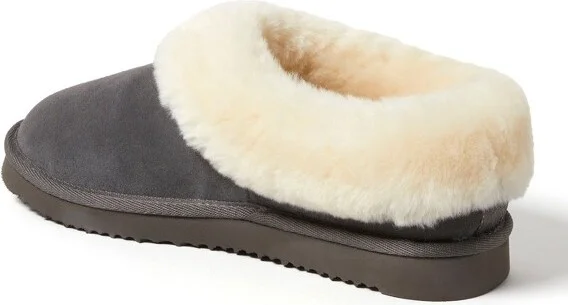 Fireside by Dearfoams Women's Adelaide Genuine Shearling Clog Slipper - Black Size - Image 4