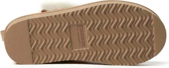 Fireside by Dearfoams Women's Bayswater Genuine Shearling Quilted Platform Bootie - Image 11