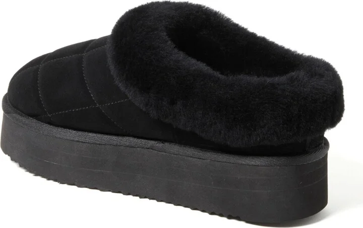 Fireside by Dearfoams Women's Bendigo Genuine Shearling Quilted Platform Clog Slipper - Image 2