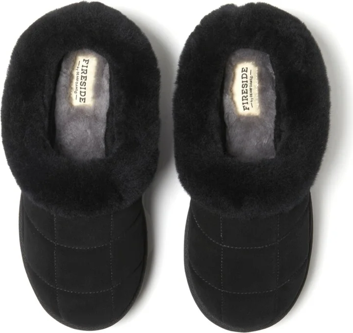 Fireside by Dearfoams Women's Bendigo Genuine Shearling Quilted Platform Clog Slipper - Image 4