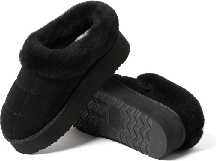 Fireside by Dearfoams Women's Bendigo Genuine Shearling Quilted Platform Clog Slipper - Image 5
