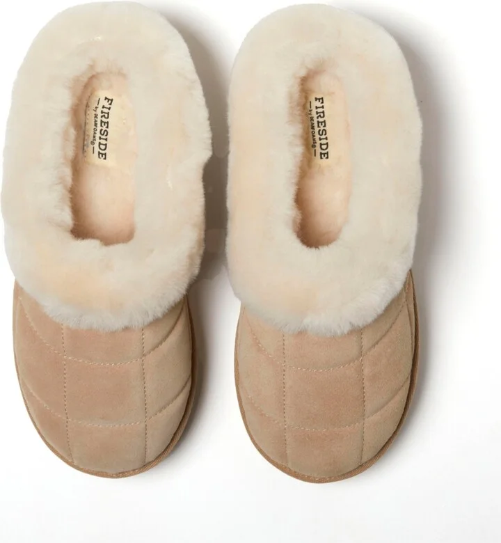 Fireside by Dearfoams Women's Bendigo Genuine Shearling Quilted Platform Clog Slipper - Image 7