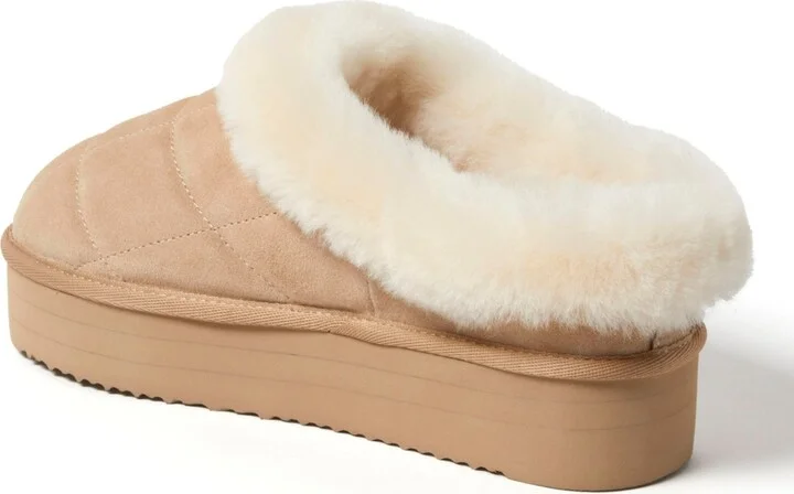 Fireside by Dearfoams Women's Bendigo Genuine Shearling Quilted Platform Clog Slipper - Image 9