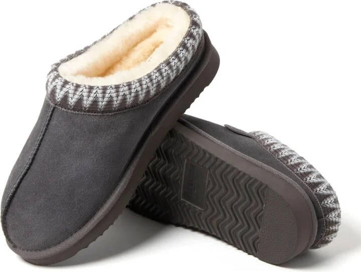 Fireside by Dearfoams Women's Greta Genuine Shearling Clog Slipper with Taping - Image 5