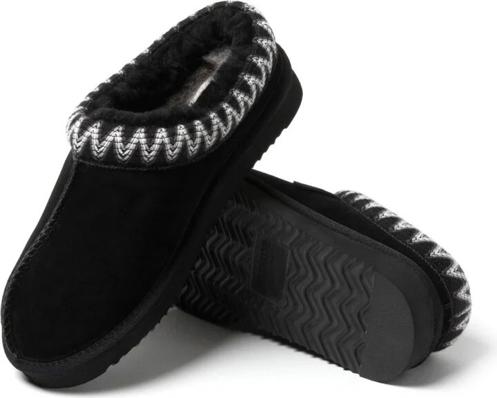 Fireside by Dearfoams Women's Greta Genuine Shearling Clog Slipper with Taping - Image 10